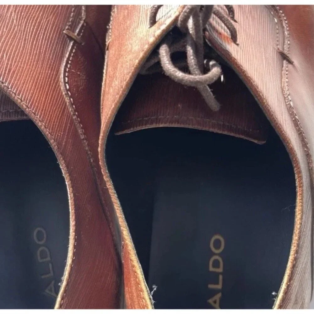 ALDO Men’s shoes Size 8 Brown Laced Leather Formal Dress Shoes